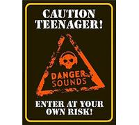 Andreaoy New Retro Metal Tin Sign|Caution Teenager Sign Sign|Home Club Bar Decorative Metal tin Sign 8x12 Inches