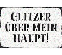 Andreaoy New Retro Metal Tin Sign|Glitter Over Mein Main Vintage Look Custom Vintage Sign for Wall Decor Retro Look|Home Club Bar Decorative Metal tin Sign 8x12 Inches