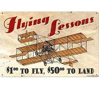 Andreaoy New Retro Metal Tin Sign|Iron Pain G Wall Decoration,Flying Lessons, Plaque Vintage Iron Sheet Pain G Decoration Hanging Artwork Crafts Cafe Beer Bar Metal tin Sign 8x12 Inches