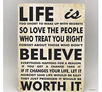 Andreaoy New Retro Metal Tin Sign|Life is Believe Worth It Home Bar Club Hotel & Outdoor Street Garage Sign Retro Look|Home Club Bar Decorative Metal tin Sign 8x12 Inches