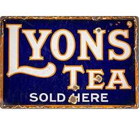 Andreaoy New Retro Metal Tin Sign|Lyons Tea Vintage Sign Door Plaque Sign|Home Club Bar Decorative Metal tin Sign 8x12 Inches