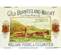 Andreaoy New Retro Metal Tin Sign|Old Burntisland Whisky Vintage Look Custom Vintage Sign for Wall Decor Retro Look|Home Club Bar Decorative Metal tin Sign 8x12 Inches
