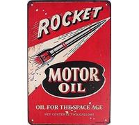 Andreaoy New Retro Metal Tin Sign|Rocket Motor Oil Decor Bar Pub Home Poster Sign|Home Club Bar Decorative Metal tin Sign 8x12 Inches