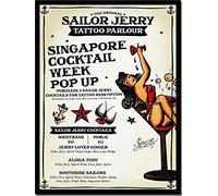 Andreaoy New Retro Metal Tin Sign|Sailor Jerry Tattoo Parlour Vintage Sign Sign|Home Club Bar Decorative Metal tin Sign 8x12 Inches