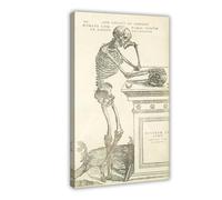 Andreas Vesalius Human Anatomy- Skeleton Contemplating A Skull Canvas Art Poster And Wall Art Picture Print Modern Family Bedroom Decor Frame 12x18inc