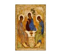 Andrei Rublev Art Painting The Holy Trinity Poster Vintage Religion Culture Canvas Poster Print Wall Art Picture Modern Home Bedroom Wall Decor (16x24inch(40x60cm),No Framed)