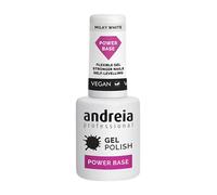 Andreia Professional Gel Nail Polish Power Base - High Viscosity Base for Stronger Nails - Builder Base Gel for Small Nail Extensions - Vegan - Colour MILKY WHITE - 10.5 ml