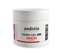 Andreia Professional Hard Nail Gel Biphasic 2 in 1 LED & UV Gel Nail Builder - High Viscosity for Hard Strong Nails Tips and Extensions - Colour Soft Pink 200g