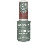Andreia Professional Hema and TPO Free Gel Polish - TRUE PURE 21 Free and 100% Vegan for Sensitive Nails - UV LED Soak Off Gel Nail Varnish - Colour T32 Brown with Gold Shimmer 10.5ml