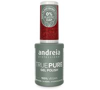 Andreia Professional Hema and TPO Free Gel Polish - TRUE PURE 21 Free and 100% Vegan for Sensitive Nails - UV LED Soak Off Gel Nail Varnish - Colour T39 Glitter Red 10.5ml