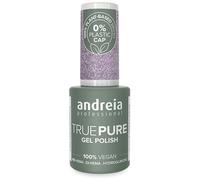 Andreia Professional Hema Free Gel Polish - TRUE PURE 21 Free and 100% Vegan for Sensitive Nails - Semi-Permanent UV LED Soak Off Gel Nail Varnish - Colour T09 Lavender Glitter 10.5ml