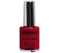 Andreia Professional Hybrid Gel Nail Polish - 2 Steps and No Lamp Required Long Lasting and Easy Removal - Fusion Colour H34 Deep Red