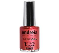 Andreia Professional Hybrid Gel Nail Polish - 2 Steps and No Lamp Required Long Lasting and Easy Removal - Fusion Colour H50 Coral Shimmer