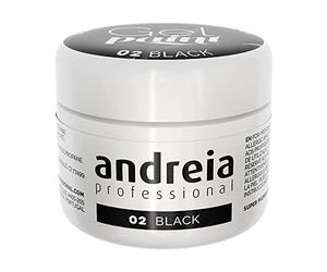 Andreia Professional Nail Art Design Gel Paint Pots - Highly Pigmented, Intense Colour - No Flow, High Viscosity UV Gel Paint for DIY Manicure - Vegan - 4g - 02 Black