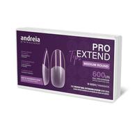 Andreia Professional Nail Tips for Gel Extensions - PRO EXTEND False Nail Tips - Press on Nails or Stick On Nails - Format MEDIUM ROUND - 600 units
