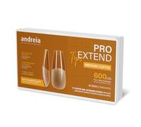 Andreia Professional Nail Tips for Gel Extensions - PRO EXTEND False Nail Tips - Press on Nails or Stick On Nails - Format MEDIUM COFFIN - 600 units