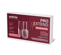Andreia Professional Nail Tips for Gel Extensions - PRO EXTEND False Nail Tips - Press on Nails or Stick On Nails - Format MEDIUM SQUARE - 600 units