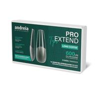 Andreia Professional Nail Tips for Gel Extensions - PRO EXTEND False Nail Tips - Press on Nails or Stick On Nails - Format LONG COFFIN - 600 units