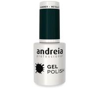 Andreia Semi-Permanent Nail Gel Polish for UV/LED Lamp - Intense Shine and 4 weeks Lasting Manicure Nail Gel Varnish - Colour 282 Dark Metallic Green - Shades of Blue - 10.5 ml