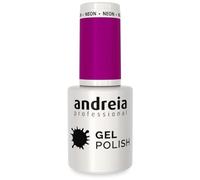 Andreia Semi-Permanent Nail Gel Polish for UV/LED Lamp - Intense Shine and 4 weeks Lasting Manicure Nail Gel Varnish - Colour 266 Purple Neon - Shades of Grey - 10.5 ml