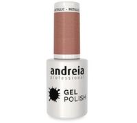 Andreia Semi-Permanent Nail Gel Polish for UV/LED Lamp - Intense Shine and 4 weeks Lasting French Manicure Nail Gel Varnish - Colour 273 Pearl Metallic Nude - Soft Shades - 10.5 ml