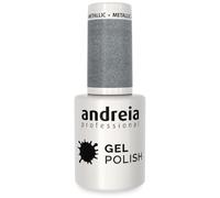 Andreia Semi-Permanent Nail Gel Polish for UV/LED Lamp - Intense Shine and 4 weeks Lasting French Manicure Nail Gel Varnish - Colour 278 Meatllic Grey - Shades of Purple - 10.5 ml