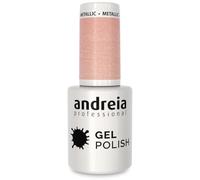 Andreia Semi-Permanent Nail Gel Polish for UV/LED Lamp - Intense Shine and 4 weeks Lasting French Manicure Nail Gel Varnish - Colour 272 Nude Shimmer - Soft Metallic Shades - 10.5 ml