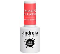 Andreia Semi-Permanent Nail Gel Polish for UV/LED Lamp - Intense Shine and 4 weeks Lasting Nail Gel Varnish - Magazine Collection MZ3 Neon Coral - 10.5ml