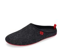 Andrés Machado Unisex home slippers for Men & Women - summer & winter - DYNAMIC - made of Wool & Felt - anti-slip rubber outsole & removable Insole - Black & Red Size UK WOMEN 6/ UK MEN 5/ EU 39