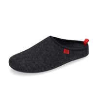 Andrés Machado Unisex home slippers for Men & Women - summer & winter - DYNAMIC - made of Wool & Felt - anti-slip rubber outsole & removable Insole - Black Size UK WOMEN 6/ UK MEN 5/ EU 39