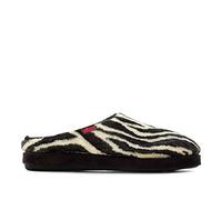 Andrés Machado Unisex Home Slippers for Men & Women - Warm Winter Sliders - AM001 - Made of Felt - Anti-Slip Rubber Outsole - Zebra Animal Print - Size 0.5 UK Men/1.5 UK Women/EU 32
