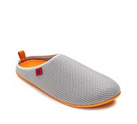 Andrés Machado Unisex Home Slippers for Women & Men - Spring Summer - DYNAMIC-R - upper made of mesh - Non-slip rubber sole and removable insole - Grey & Orange Size UK WOMEN 14 / UK MEN 13 / EU 48