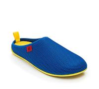 Andrés Machado Unisex Home Slippers for Women & Men - Spring Summer - DYNAMIC-R - upper made of mesh - Non-slip rubber sole and removable insole - Blue & Yellow Size UK WOMEN 16 / UK MEN 15 / EU 50