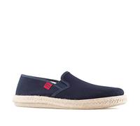 Andrés Machado Unisex Slipper Men & Women - AM500 - Beach Shoes Espadrilles - Navy Blue Canvas with Rubber and Jute Outsole, Size 11 UK Men/ 11.5 UK Women/EU 46