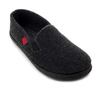 Andrés Machado Unisex Slippers for Women & Men, Warm Winter Sliders - Felt Home Shoes, Anti-Slip Rubber Sole - AM002 - Black, Size 12 UK Men/ 13 UK Women/EU 47