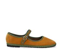 Andrés Machado Women's Velvet Mary Jane Shoes - AM6065 | Elegant Ballet Flats with Adjustable Buckle Strap | Small & Large Sizes | Camel UK 1 Women