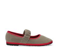 Andrés Machado Women's Velvet Mary Jane Shoes - AM6066 | Elegant Ballet Flats with Elastic Strap | Small & Large Sizes | Grey UK 1