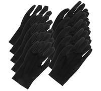 ANDRESLAD 10 Pairs Breathable Black Polyester Gloves Ergonomic Three-rib Design Protective Formal Gloves for Jewelry Handling Antique Preservation and Craft Work