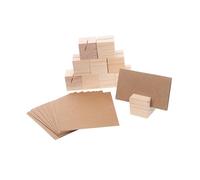 ANDRESLAD 10 Set Square Wooden Memo Holders for Cards and Photos Natural Bark Tabletop Display Stands Compact DIY Place Card Clips for Weddings Restaurants Banquets and Parties