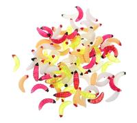 ANDRESLAD 100Pcs Paddle Tail Swimbaits Soft Fishing Lures Bionic Maggot Style for Bass Freshwater and Saltwater Platform and Lure Fishing