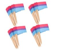 ANDRESLAD 100pcs Rainbow Flag Toothpicks Dessert Toppers Party Food Picks Sticks for LGBTQ Pride Celebration Fruit Decoration