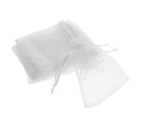 ANDRESLAD 100pcs Small White Organza Drawstring Bags Mesh Pouches for Wedding Favors Jewelry Storage Candy Packaging Party Decor Bags for Birthdays Showers and Festivals