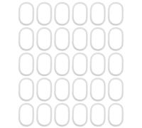 ANDRESLAD 100Pcs White Plastic Shower Curtain Rings Hooks with Snap Closure for Bathroom Curtain Rod Oval Shower Drapery Clips Compatible with Standard