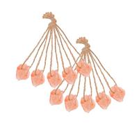 ANDRESLAD 10pcs Animal Salt Lick Blocks Mineral Salt for Cattle Alpacas Versatile Multi-species Nutrient Absorption Natural Hanging Rope Farm Wildlife Feeding