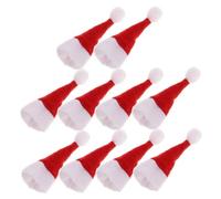 ANDRESLAD 10pcs Christmas Hat Shape Bottle Stoppers Festive Wine Caps for Sparkling Wine Cava Glass Bottles Holiday Table Decoration Xmas Party Accessories