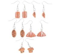 ANDRESLAD 10Pcs Cute Food Pendant Drop Earrings Set - Simulation Bread Cupcake Dangle Jewelry for Women - Fun Novelty Food Earrings for Party and Daily Wear