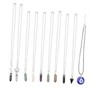 ANDRESLAD 10Pcs Evil Eye Crystal Pendant Necklaces for Women Hexagonal Neck Chain Jewelry Versatile All Match Necklaces for Festivals Parties and Daily Wear