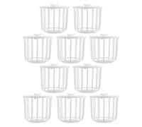 ANDRESLAD 10pcs Plastic Parrot Nesting Box for Breeding Canaries Finch Birds Easy Weave Bird Hut for Natural Nesting Behavior Quick Clean Cage Access Enhances Hatch Rates and Survival