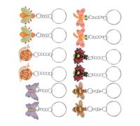 ANDRESLAD 12pcs Cartoon Mini Insect Keychains Set - Cute Funny Bug Pendant for Backpack and Bag Decoration, Colorful Kawaii Keyring Charms for Party Favors
