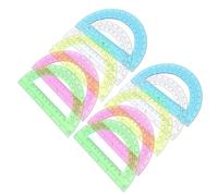 ANDRESLAD 12pcs Colorful Plastic 180 Degree Protractors Semicircular Mathematical Protractor Rulers for Students School Supplies Drawing Measurement Tools